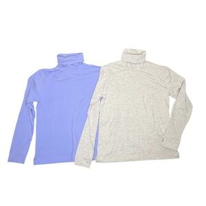 Madison Studio Turtleneck Top Womens M lot of 2 Purple, Gray Long Sleeve Vtg 90s